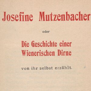 Title page of the novel Josefine Mutzenbacher