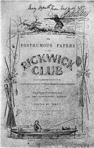 Originalcover von 1837 mit Dickens' Autogramm