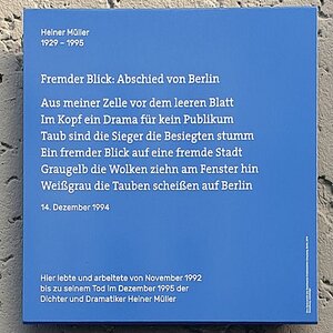 Gedenktafel Heiner Müller Berlin-Kreuzberg