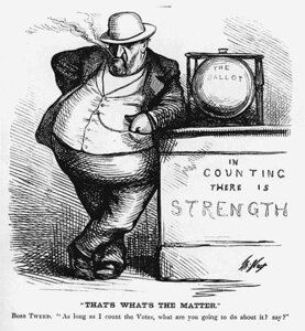 Thomas Nast's Karikatur zu William Tweeds Wahlfälschungen 